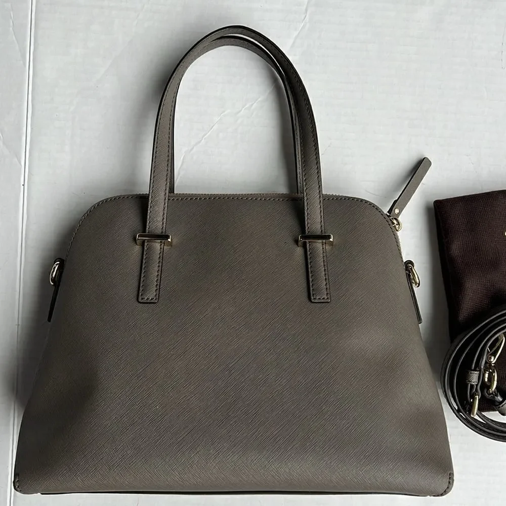 Kate Spade Cedar Street Maise Satchel in a shade of grey or taupe.